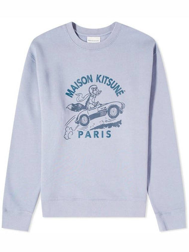 Maison Kitsune Racing Fox Comfort Sweatshirt Duster Blue - MAISON KITSUNE - BALAAN 1