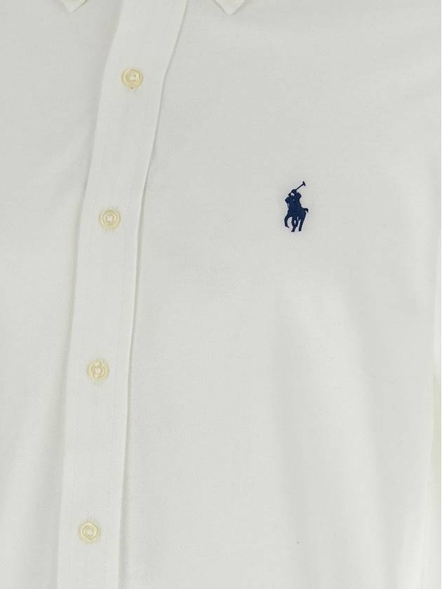 Logo Button Down Short Sleeve Shirt White - POLO RALPH LAUREN - BALAAN 5