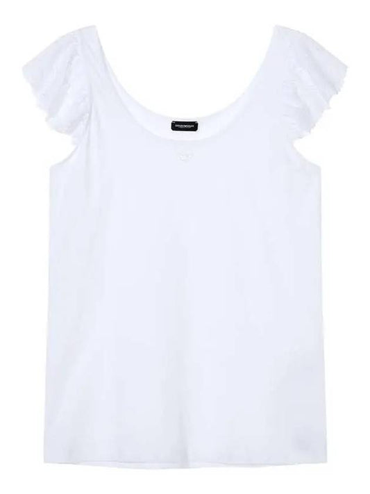 UNDERWEAR Women's Frill Sleeveless Lounge Top White - EMPORIO ARMANI - BALAAN 1