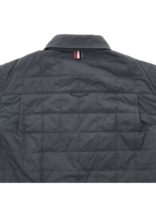 4 Bar Poly Twill Down Shirt Jacket Grey - THOM BROWNE - BALAAN 10