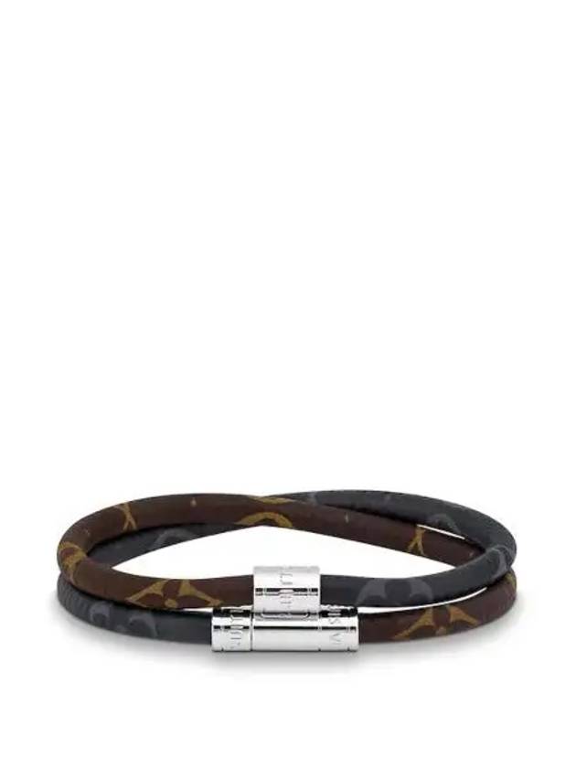 Keep It Double Leather Bracelet Black Brown - LOUIS VUITTON - BALAAN 2