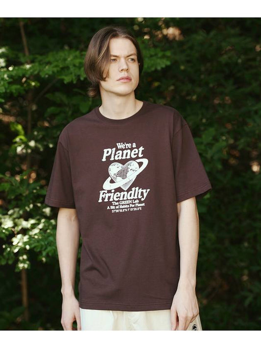 _PLANET FRIENDLY GRAPHIC SHORT SLEEVE BROWN - THE GREEN LAB - BALAAN 2