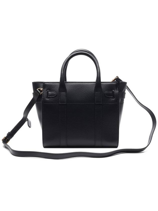 Bayswater Zipped Mini Classic Grain Tote Bag Black - MULBERRY - BALAAN 5