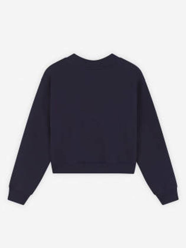 Gradient boxy brushed crop sweatshirt NW00309KM0326 Navy - MAISON KITSUNE - BALAAN 3