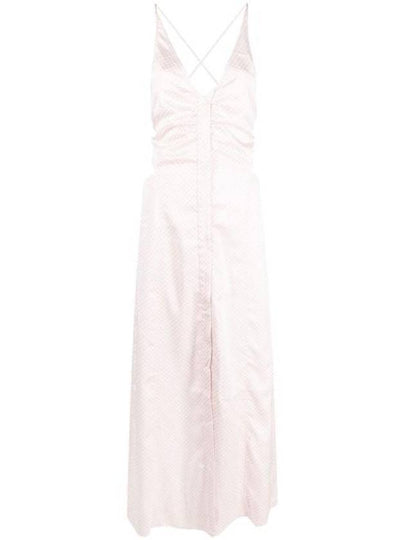 Women's Satin Long Dress Light Lilac - GANNI - BALAAN 2