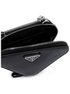 Brushed Leather Chain Mini  Shoulder Bag Black - PRADA - BALAAN 5