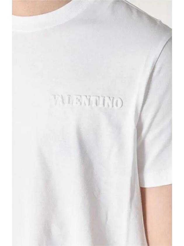 Embossed Logo Short Sleeve T-Shirt White - VALENTINO - BALAAN 5