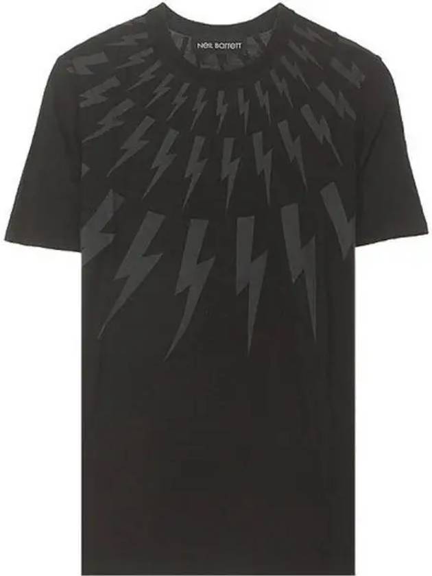 Multi Thunder Men's Short Sleeve T-Shirt Black - NEIL BARRETT - BALAAN 2