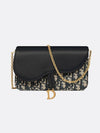 Oblique Saddle Chain Pouch Bag Blue - DIOR - BALAAN 2