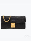 Tracy Embossed Monogram Leather Chain Long Wallet Black - MCM - BALAAN 2