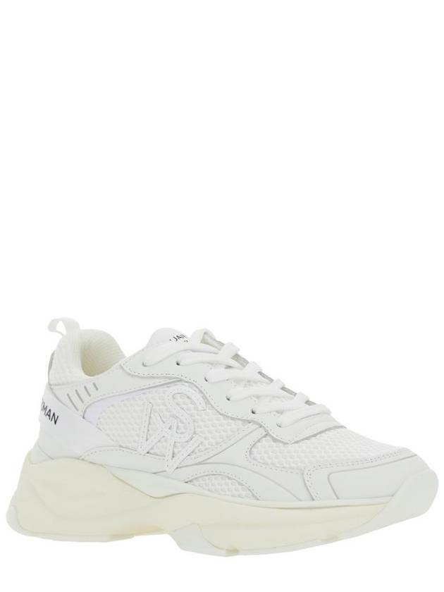 White Sneakers With Logo Embroidery On The Side And Logo Patch On The Heel In Leather And Mesh Woman - STUART WEITZMAN - BALAAN 2