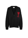 De Coeur Logo Wool Cardigan Black - AMI - BALAAN 3