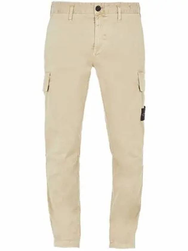 Men's Wappen Patch Cargo Straight Pants Beige - STONE ISLAND - BALAAN 2