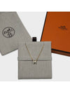 Mini Pop H Pendant Necklace Gold Blanc White - HERMES - BALAAN 4