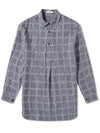 J.W ANDERSONLOGO GRID TUNIC LINEN SHIRT - JW ANDERSON - BALAAN 4