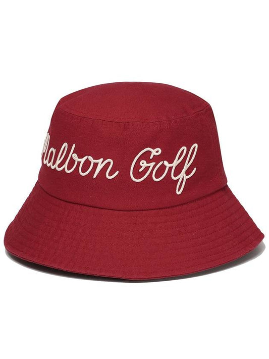 Lettering Bucket Hat RED - MALBON GOLF - BALAAN 1