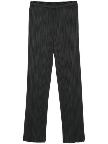 Pleats Basic Straight Pants Black - ISSEY MIYAKE - BALAAN 1