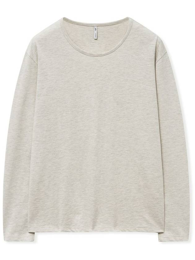 Semi over Silket Cotton U neck Long Sleeve OATMEAL - WEST GRAND BOULEVARD - BALAAN 1