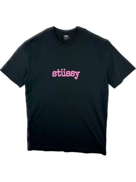 AU AUSTRALIA TYPEWRITER SS TSHIRT ST037002 BLACK MENS - STUSSY - BALAAN 1