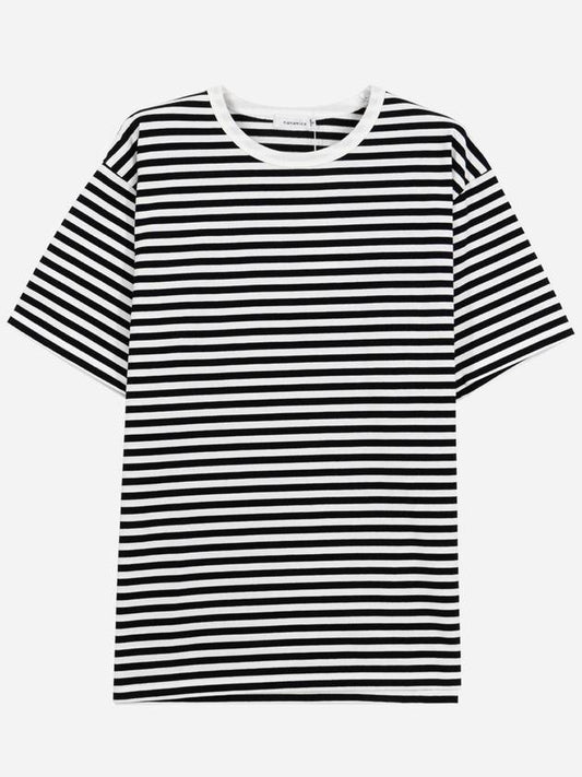 Striped Men s Short Sleeve T Shirt Black White SUHS425E KW - NANAMICA - BALAAN 1