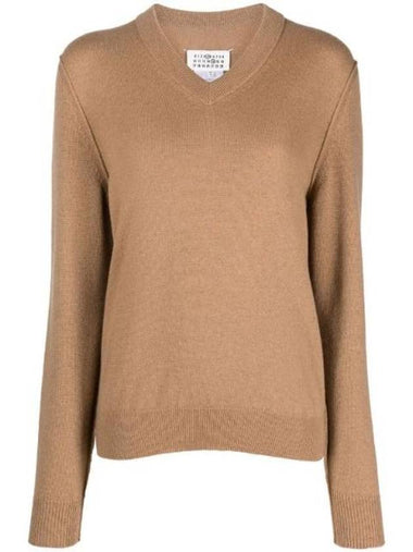 Eco Cashmere Knit Top Camel - MAISON MARGIELA - BALAAN 1