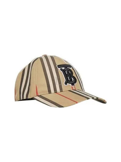 TB Monogram Stripe Cotton Ball Cap Beige - BURBERRY - BALAAN 2