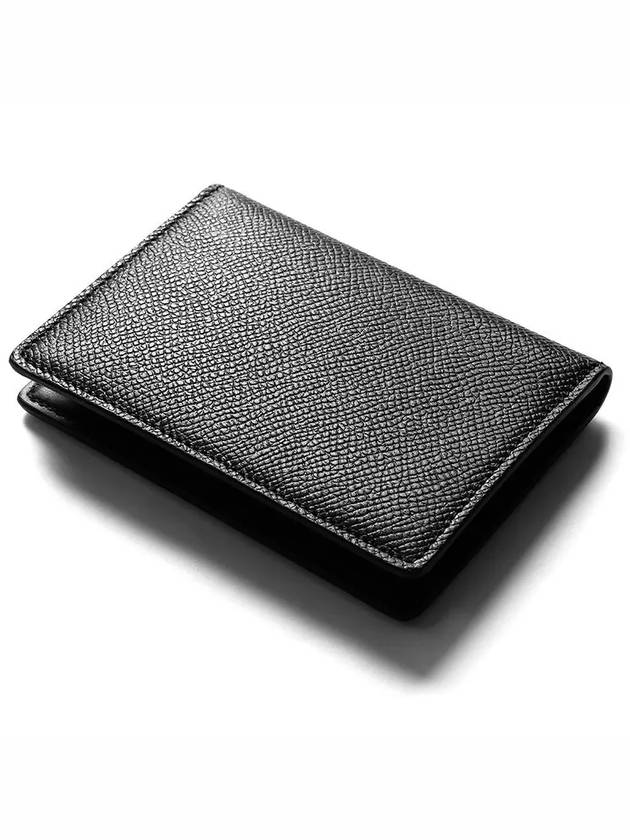 Stitched Bi-Fold Leather Card Wallet Black - MAISON MARGIELA - BALAAN 4