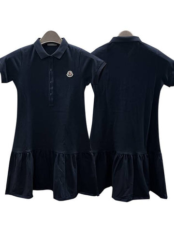 Kids Logo Patch Polo Shirt One Piece 8Y 10Y Navy 8I00011 8496F 773 - MONCLER - BALAAN 1