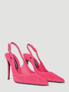 Logo Fleece Slingback Heel Pink - DOLCE&GABBANA - BALAAN 3