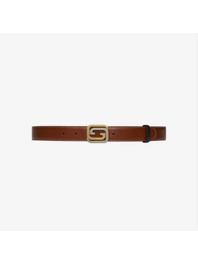 Interlocking G Buckle Reversible Leather Belt Brown Black - GUCCI - BALAAN 3