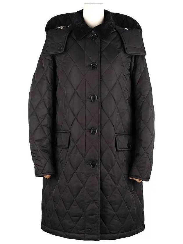 Dereham Quilted Long Padding Black - BURBERRY - BALAAN 2