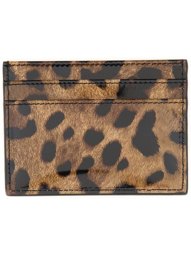 Leopard Print Leather Card Wallet Brown B0020373863 - DOLCE&GABBANA - BALAAN 3