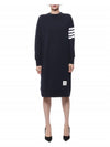 Classic Loopback 4-Bar Sweater Midi Dress Light Navy - THOM BROWNE - BALAAN 4