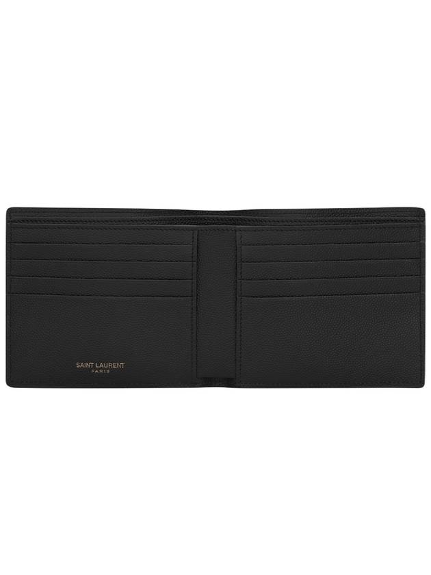 Cassandre  Leather Half Wallet Black - SAINT LAURENT - BALAAN 4