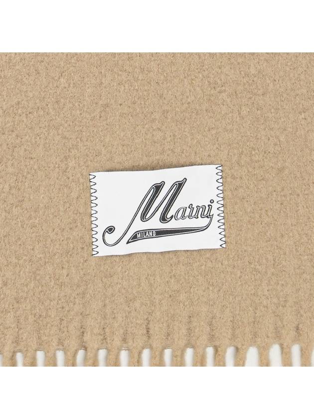 Logo Patch Knit Alpaca Muffler Beige - MARNI - BALAAN 3