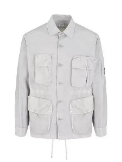 Flat Nylon Utility Over Long Sleeve Shirt Grey - CP COMPANY - BALAAN 2