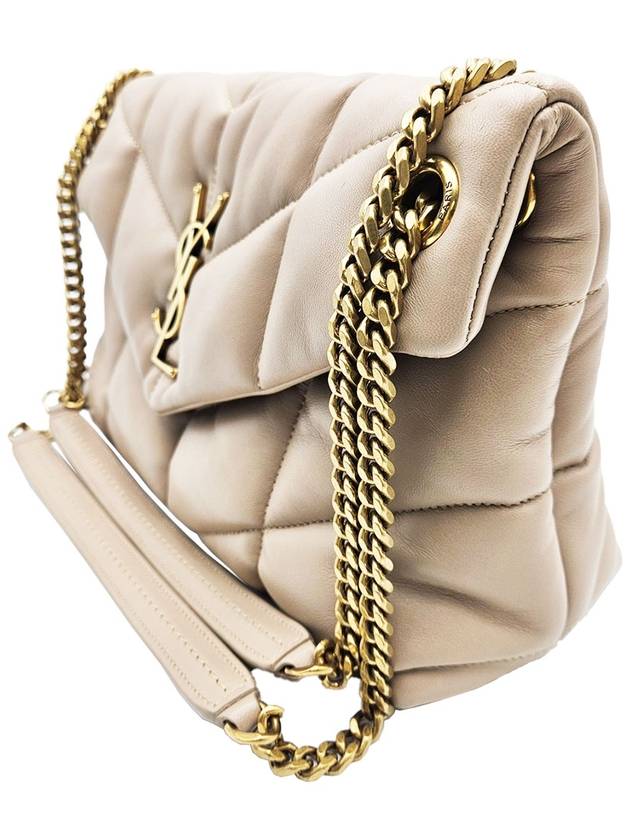 Saint Laurent 577476 Blanc Vintage Nappa Quilted Lulu Puffer Small Chain Shoulder Bag - SAINT LAURENT - BALAAN 4