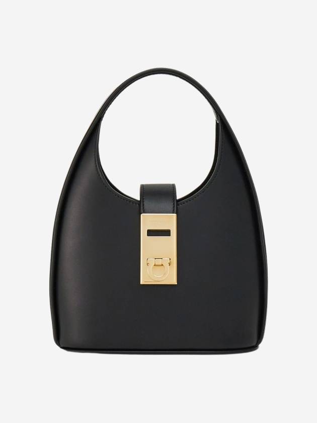 Women's Gancini Buckle Mini Hobo Shoulder Bag Black - SALVATORE FERRAGAMO - BALAAN 2