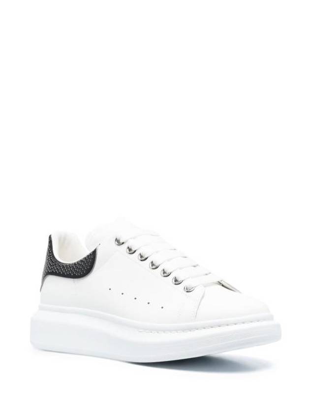 Black Tab Leather Low Top Sneakers White - ALEXANDER MCQUEEN - BALAAN 3