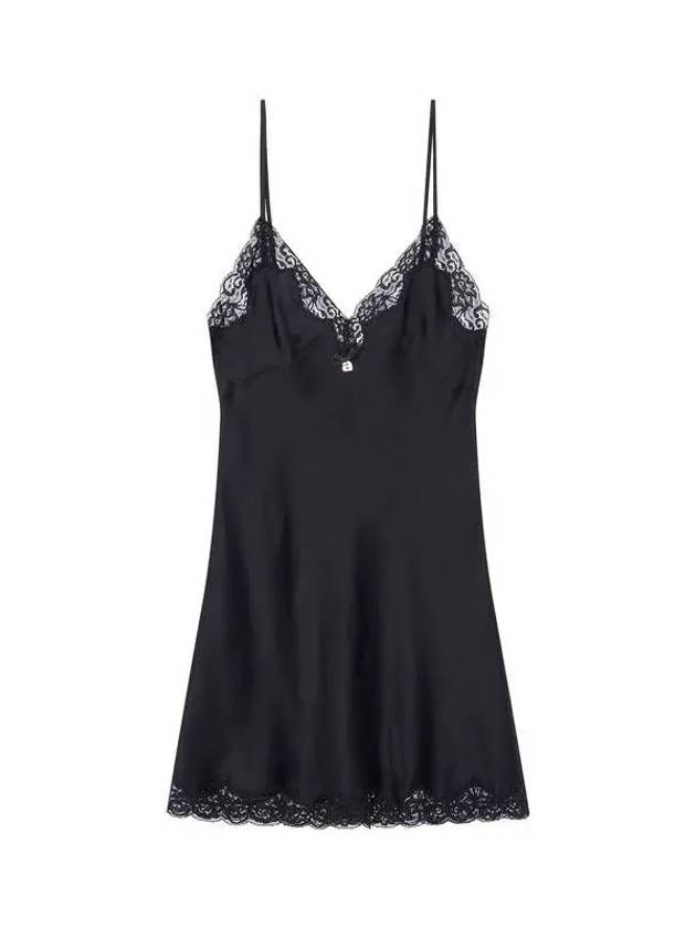 t Lace Silk Slip Dress Black 271765 - ALEXANDER WANG - BALAAN 1