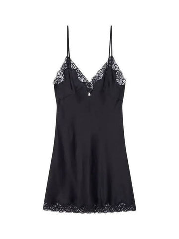 t Lace Silk Slip Dress Black 271765 - ALEXANDER WANG - BALAAN 1