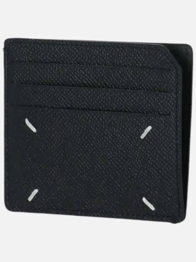 Stitched Leather Card Wallet Black - MAISON MARGIELA - BALAAN 2