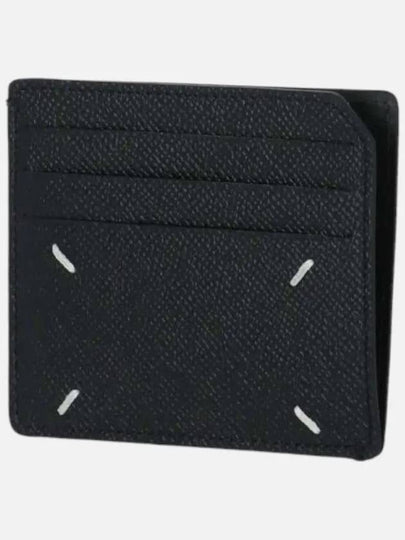 Stitched Leather Card Wallet Black - MAISON MARGIELA - BALAAN 2