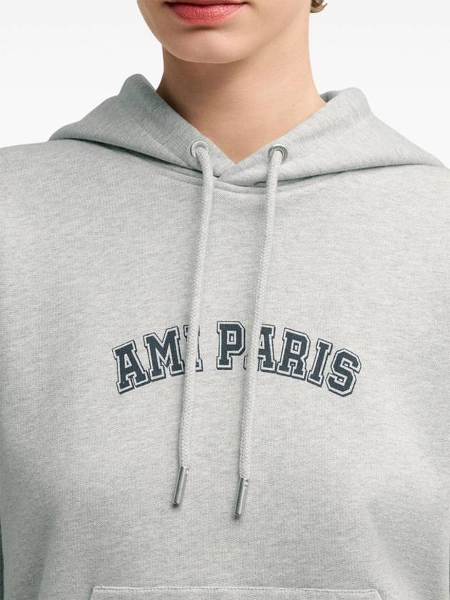 Classic Logo Print Hoodie Grey - AMI - BALAAN 7