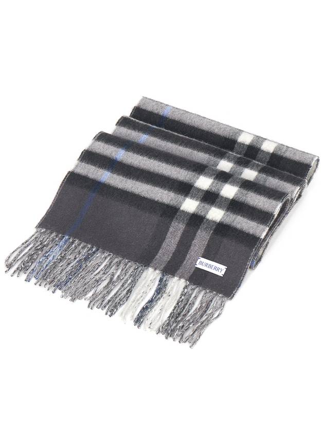 Check Reversible Cashmere Scarf Grey Black - BURBERRY - BALAAN 3