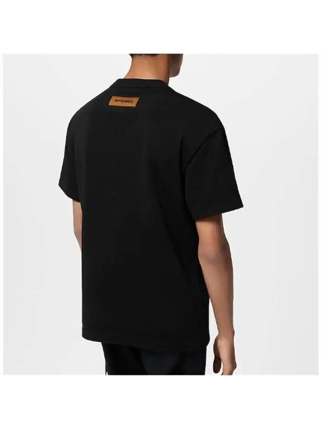 Embroidered Signature Cotton Short Sleeve T-Shirt Black - LOUIS VUITTON - BALAAN 4