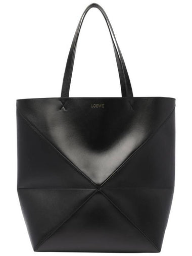 Large Puzzle Fold Calfskin Tote Bag Black - LOEWE - BALAAN 1