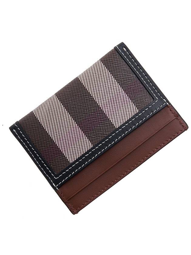 Check Two-Tone Leather Card Wallet Dark Birch Brown - BURBERRY - BALAAN 8