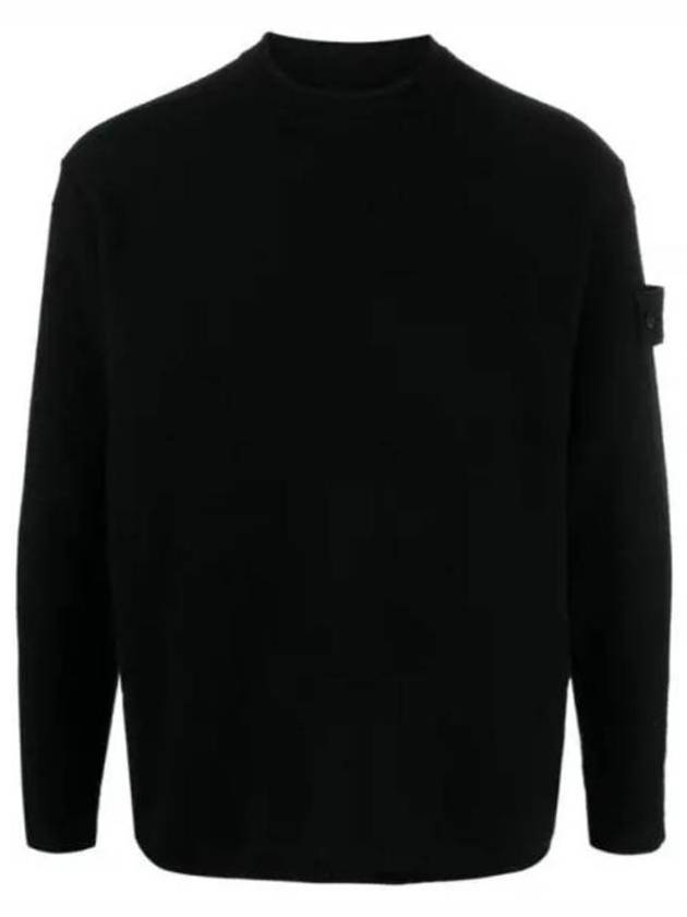 Ghost Piece Crew Neck Wool Knit Top Black - STONE ISLAND - BALAAN 2