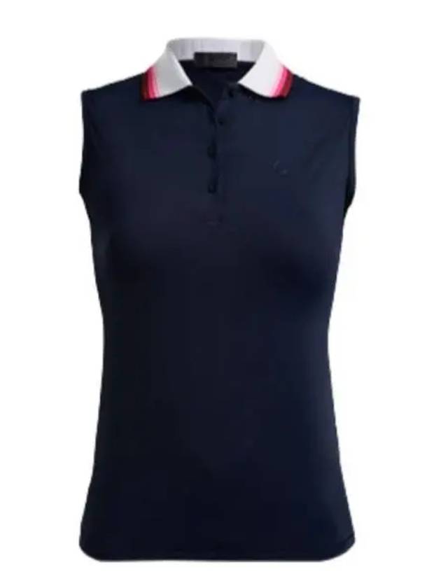 Women's Pleated Collar Silky Sleeveless Polo - G/FORE - BALAAN 2